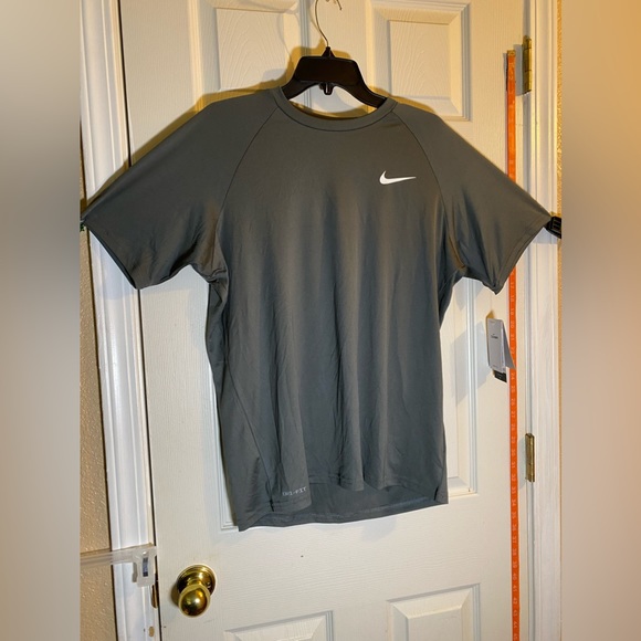 Nike Other - Nike SWIM DRI-FIT Men's M Short Sleeve Shirt Gray NWT $42 UPF 40+
